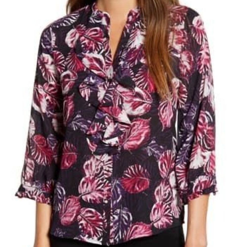 Karl Lagerfeld Floral Career Blouse Long Sleeve